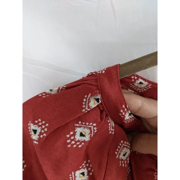 NWT Anthropologie Felipa Maxi Dress M Smocked Red - Picture 9 of 12